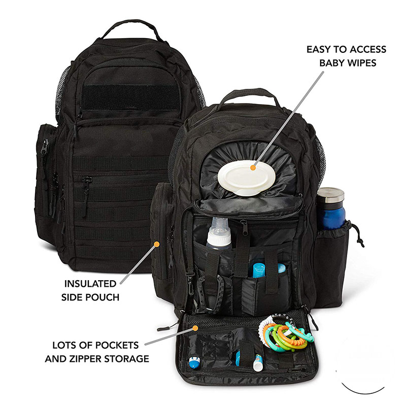 Diaper Backpack with Insulated Pockets